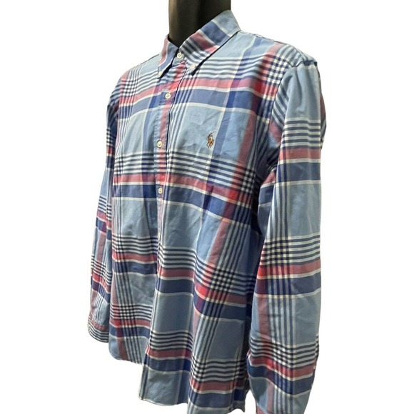 Ralph Lauren Classic Fit Plaid Long Sleeve Button Up Shirt‎ Men’s Size L - Picture 2 of 9